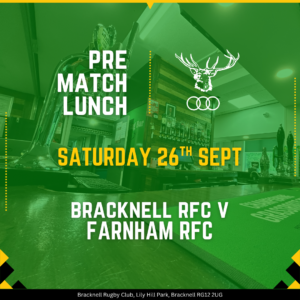 Pre-Match Lunch - Saturday 26th September 2026